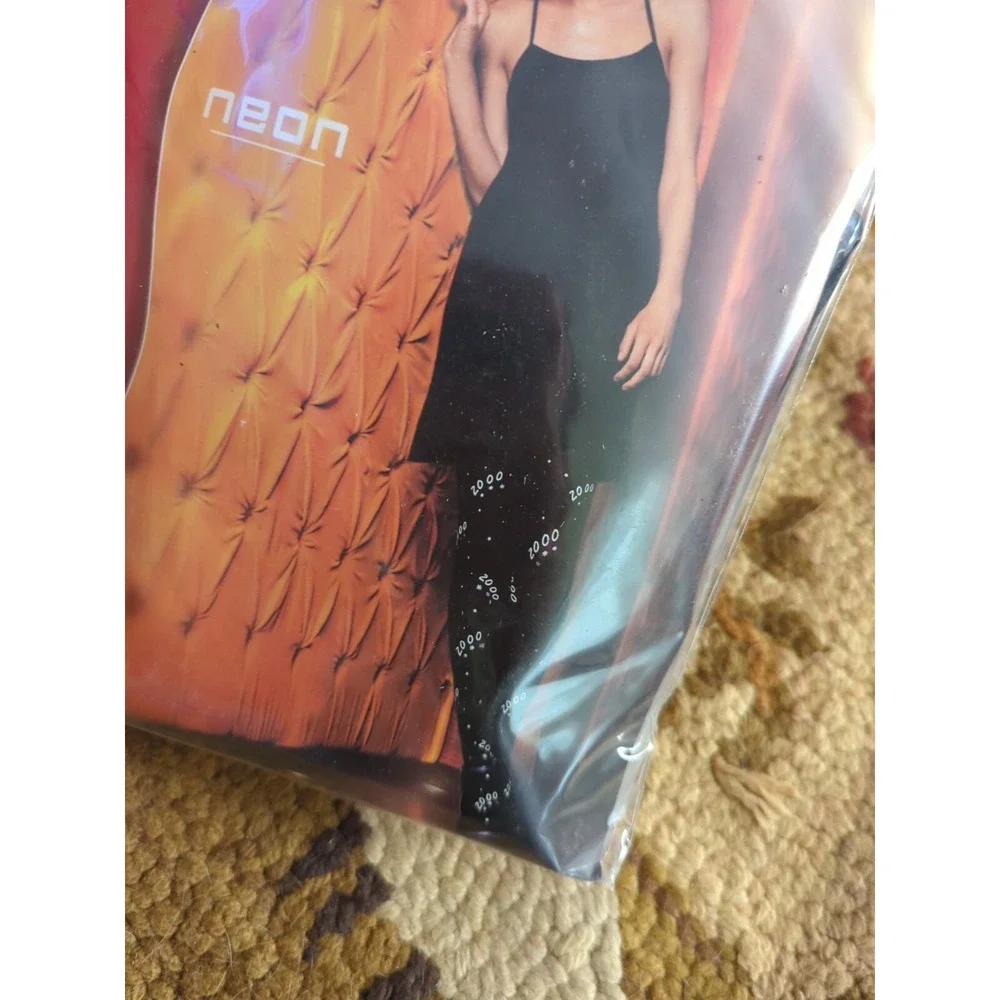 New Levante‎ Fashion Tights 2000 Neon Nero Black Size TG. 3 Made Italy